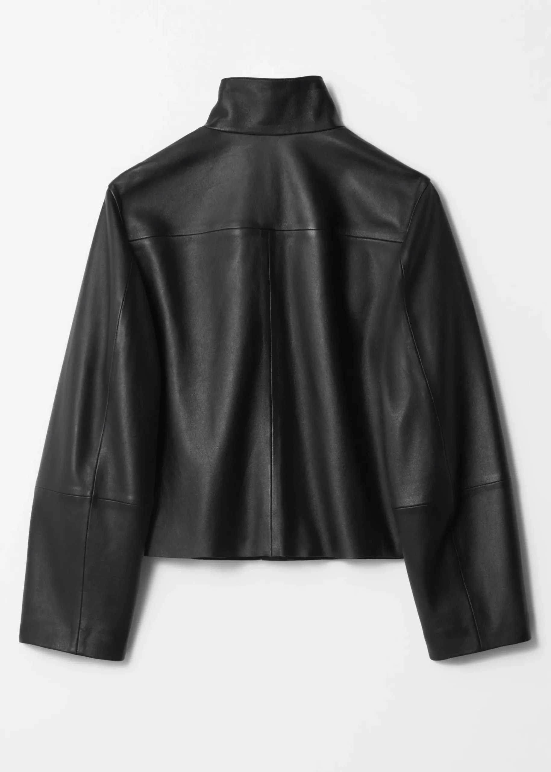 & Other Stories Lederjacke mit Pattentaschen