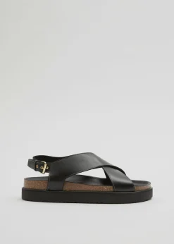& Other Stories Ledersandalen mit überkreuzten Riemen