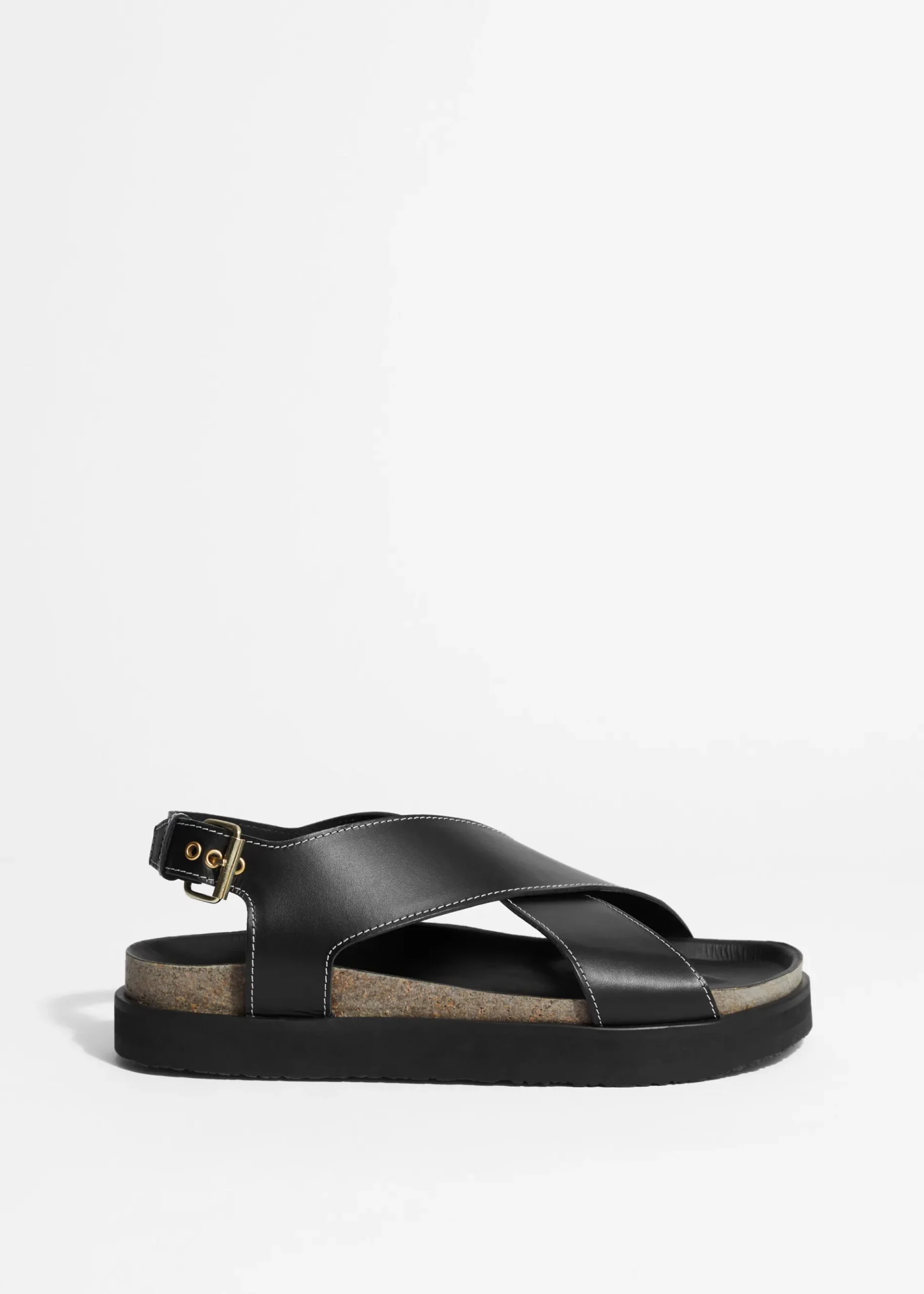 & Other Stories Ledersandalen mit überkreuzten Riemen