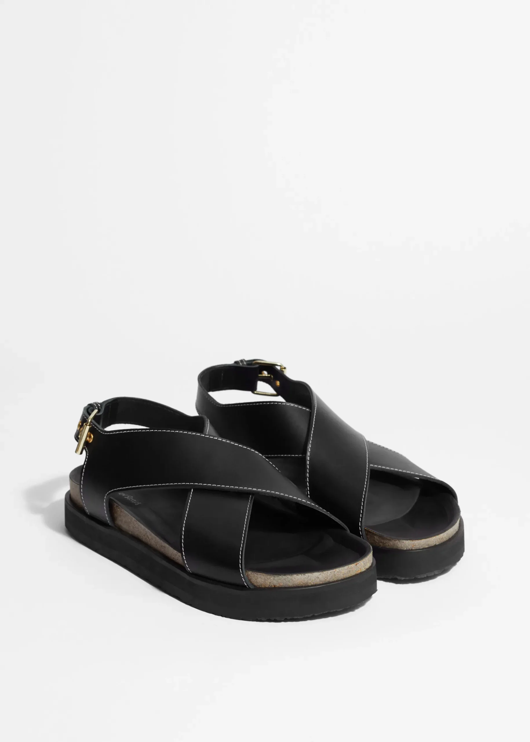 & Other Stories Ledersandalen mit überkreuzten Riemen
