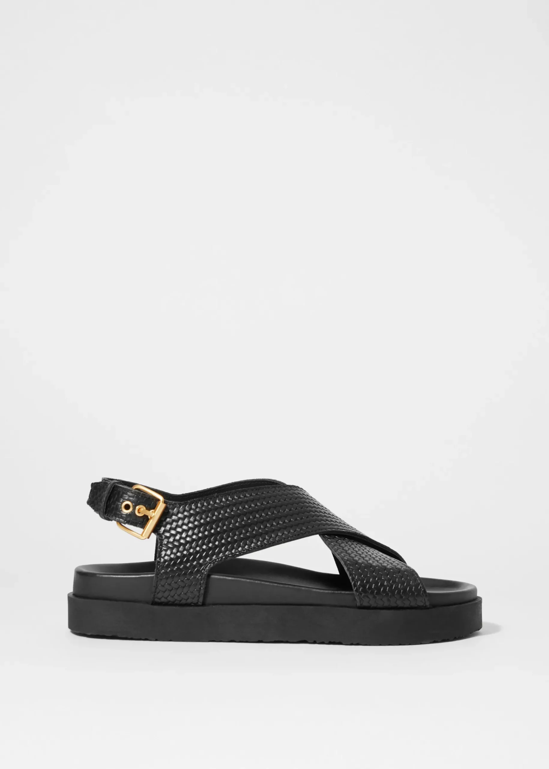 & Other Stories Ledersandalen mit überkreuzten Riemen