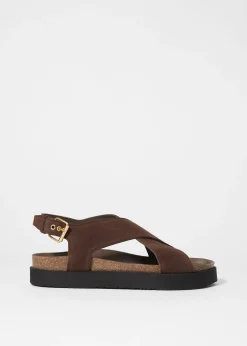 & Other Stories Ledersandalen mit überkreuzten Riemen