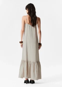 & Other Stories Leinen-Maxikleid mit schmalen Trägern