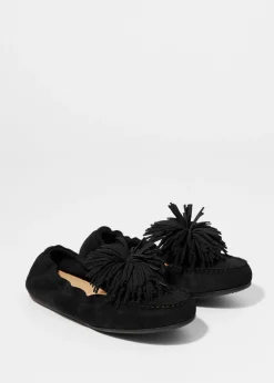 & Other Stories Loafer aus Veloursleder mit Bommel