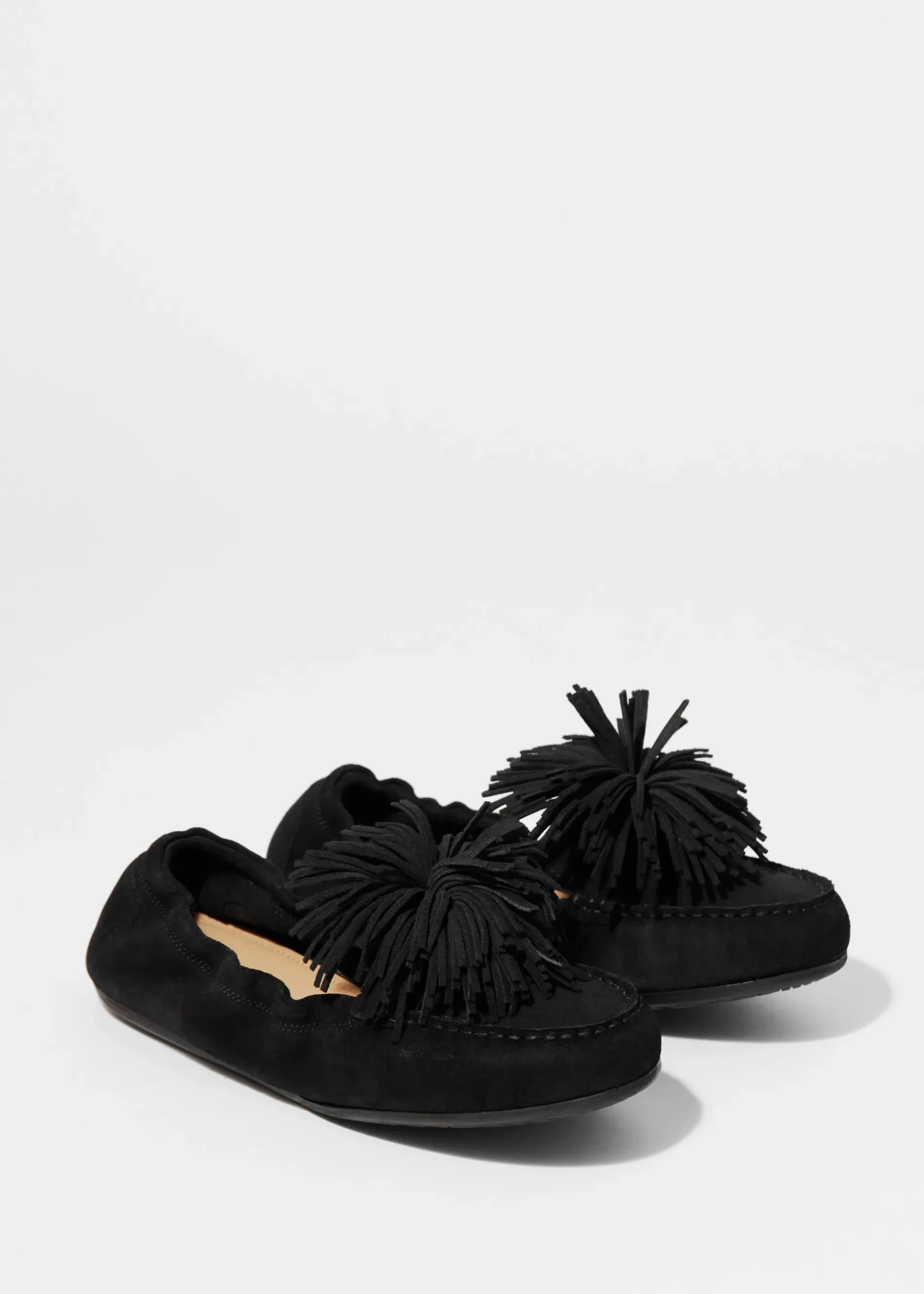 & Other Stories Loafer aus Veloursleder mit Bommel