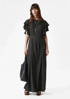 & Other Stories Maxikleid aus Satin mit Volants