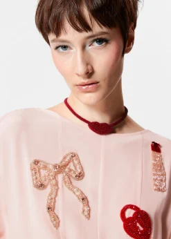 & Other Stories Maxikleid mit Perlenstickerei