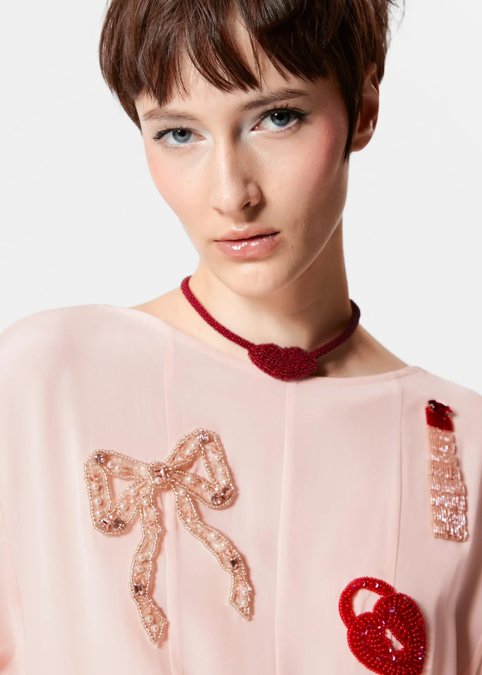 & Other Stories Maxikleid mit Perlenstickerei