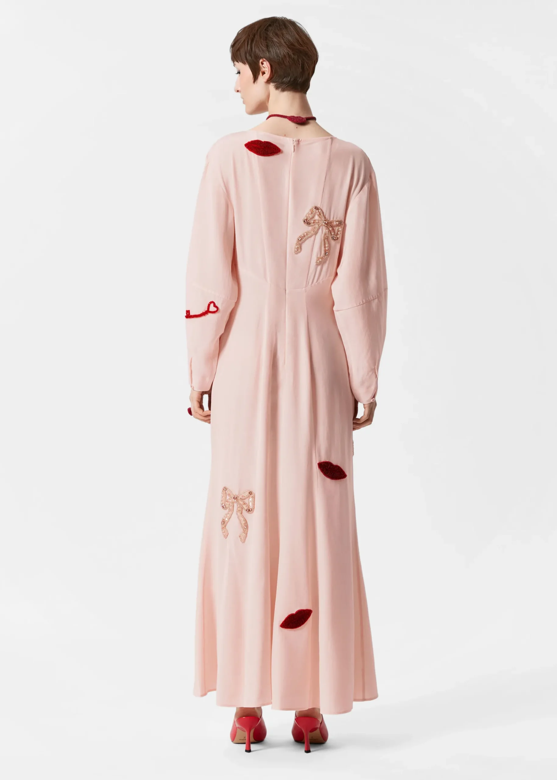 & Other Stories Maxikleid mit Perlenstickerei