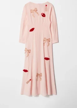 & Other Stories Maxikleid mit Perlenstickerei