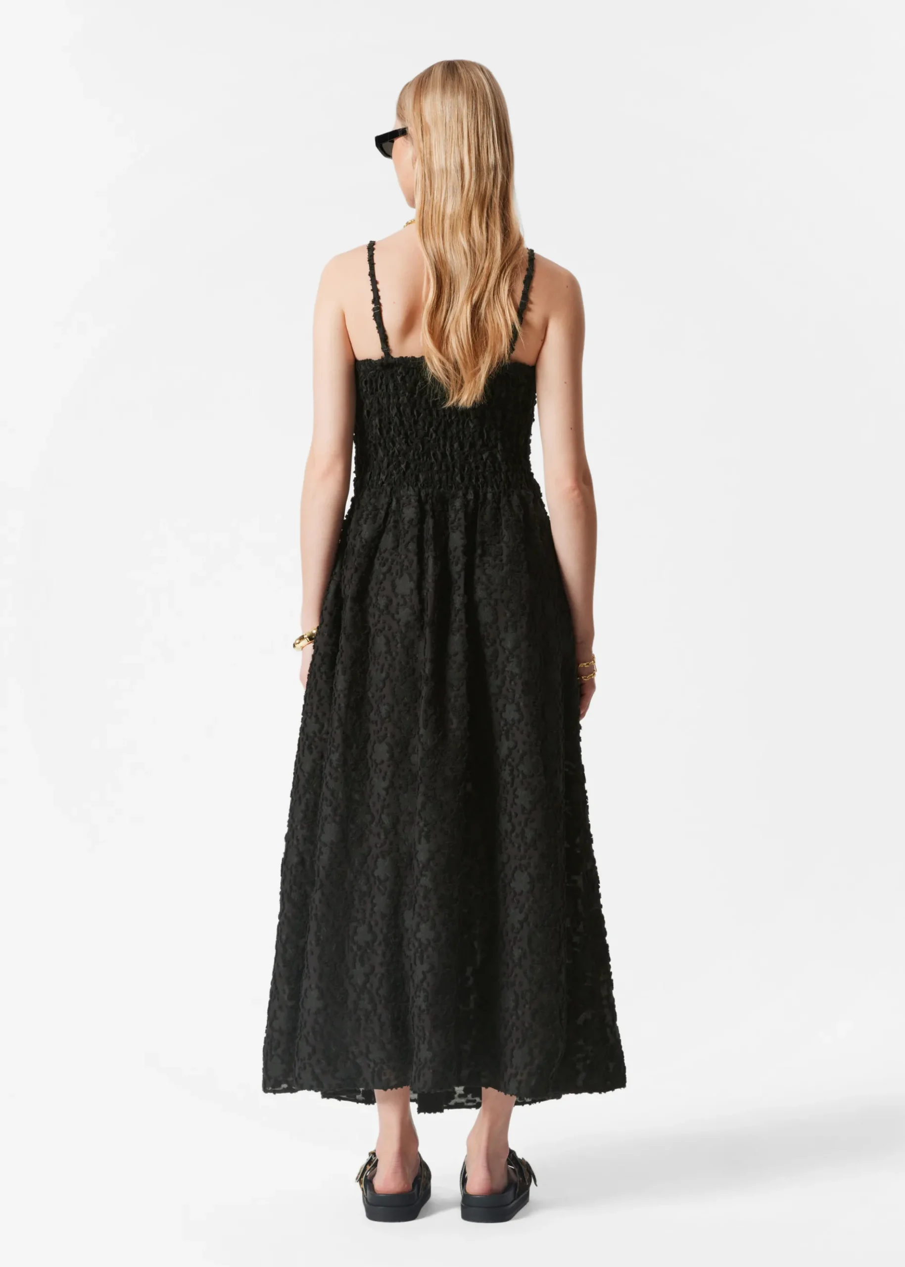 & Other Stories Maxikleid mit Smok-Details