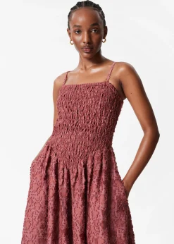 & Other Stories Maxikleid mit Smok-Details