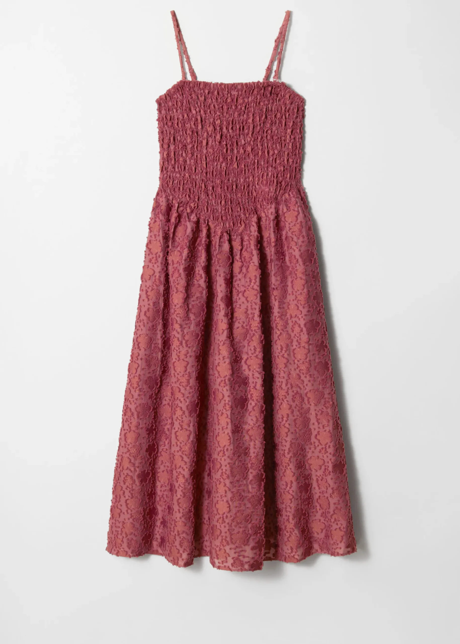 & Other Stories Maxikleid mit Smok-Details
