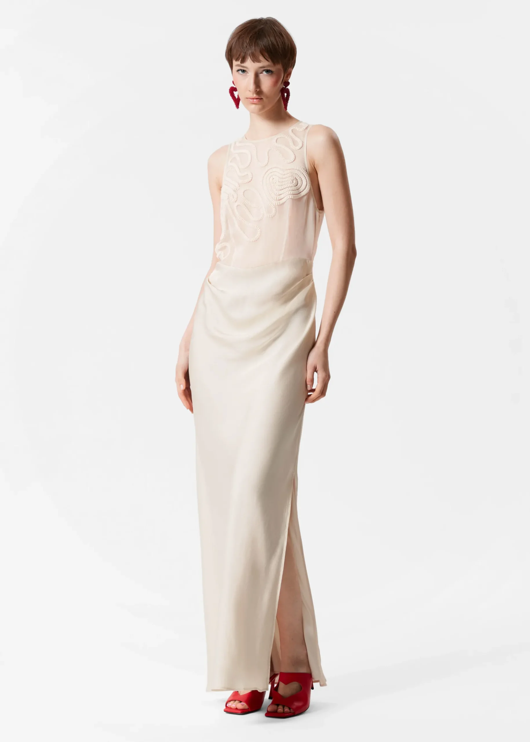 & Other Stories Maxikleid mit Stickerei