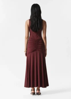& Other Stories Maxikleid mit V-Ausschnitt und Rüschen