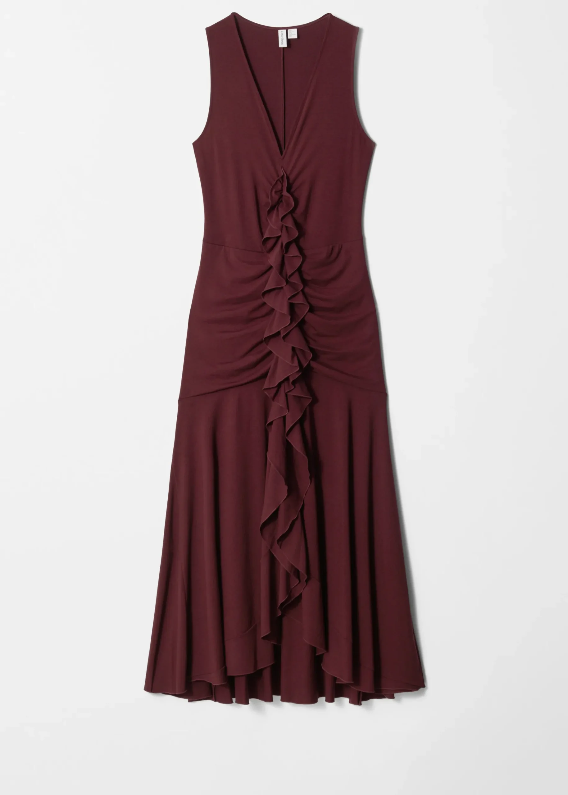 & Other Stories Maxikleid mit V-Ausschnitt und Rüschen