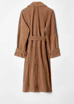 & Other Stories Maxi-Trenchcoat aus Veloursleder