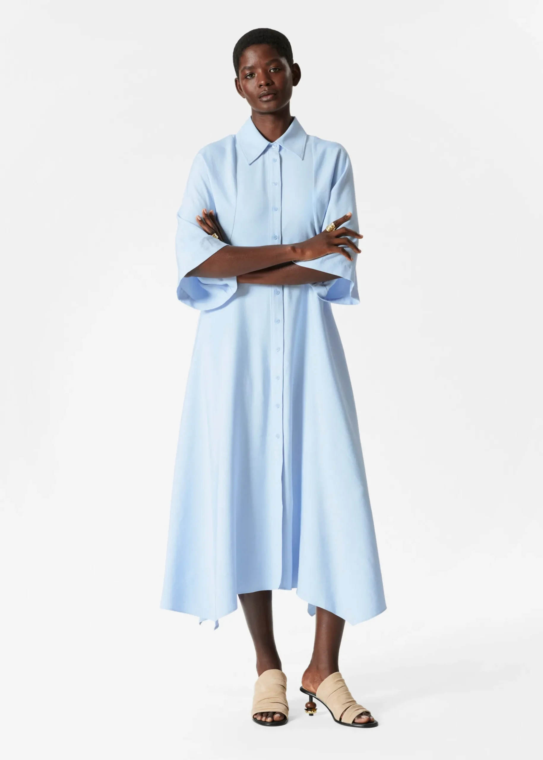 & Other Stories Midi-Hemdblusenkleid