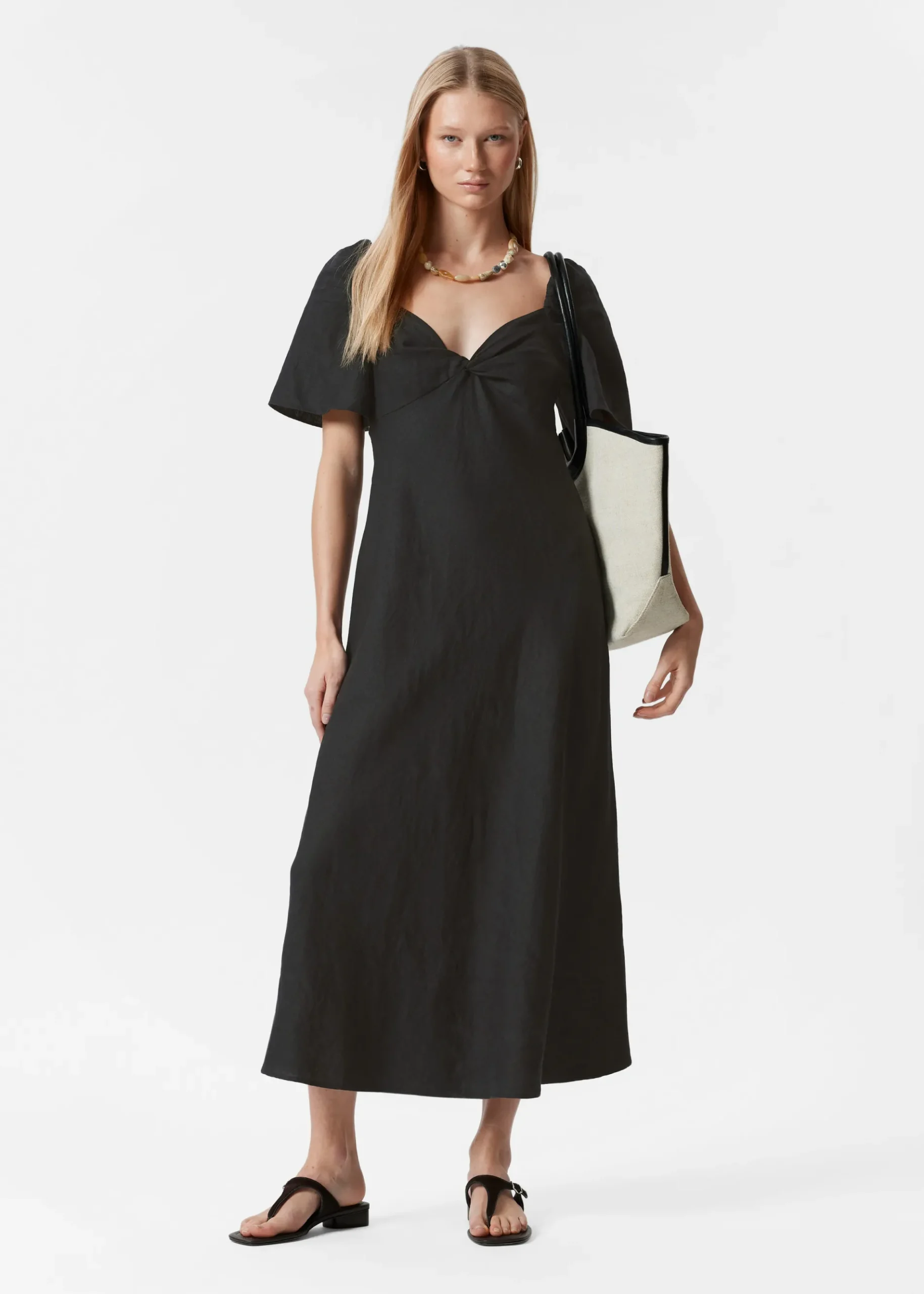 & Other Stories Midikleid aus Leinen