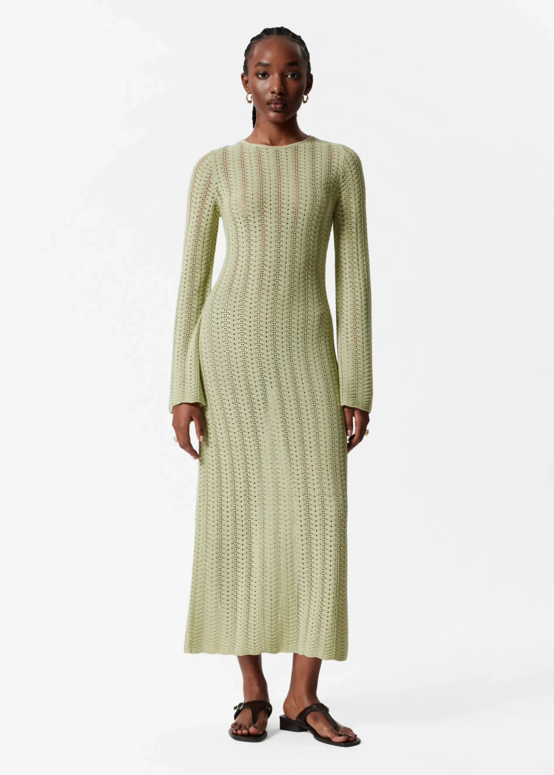 & Other Stories Midikleid aus Pointelle-Strick