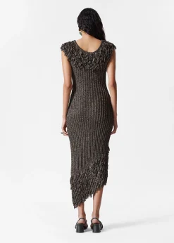 & Other Stories Midikleid aus Rippstrick mit Fransen