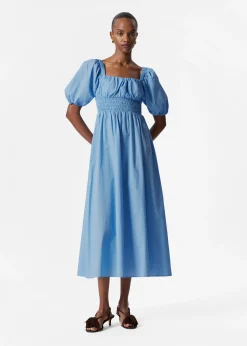& Other Stories Midikleid mit Puffärmeln