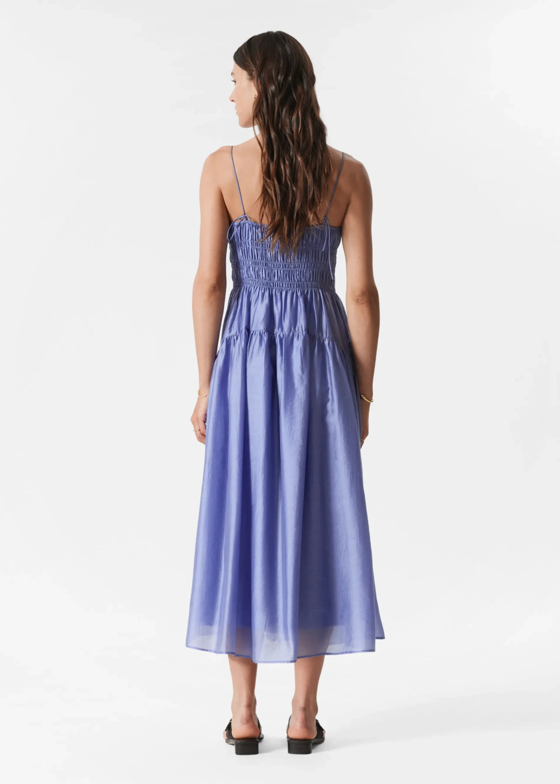 & Other Stories Midikleid mit Raffungen