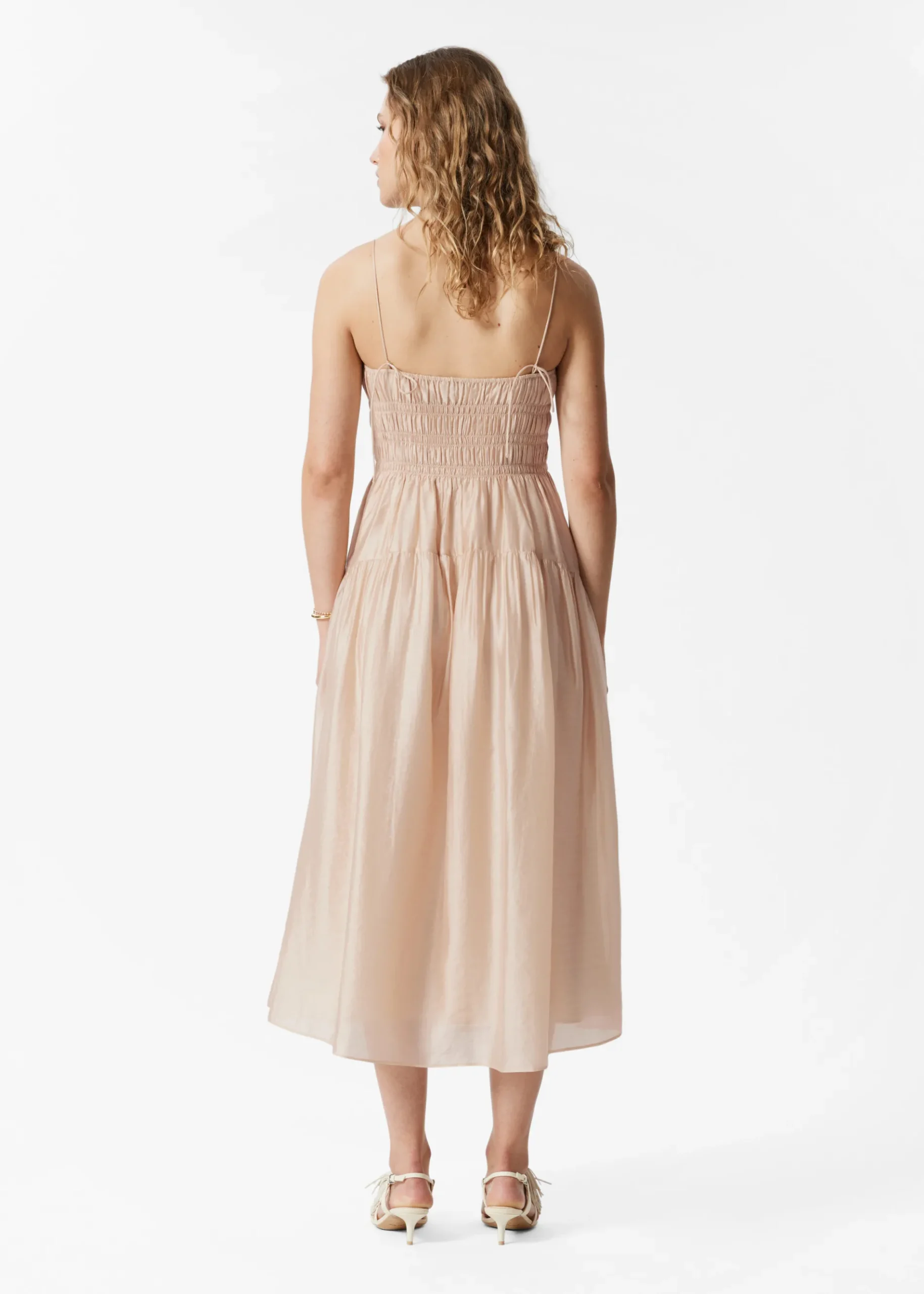 & Other Stories Midikleid mit Raffungen