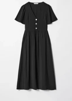 & Other Stories Midikleid mit V-Ausschnitt