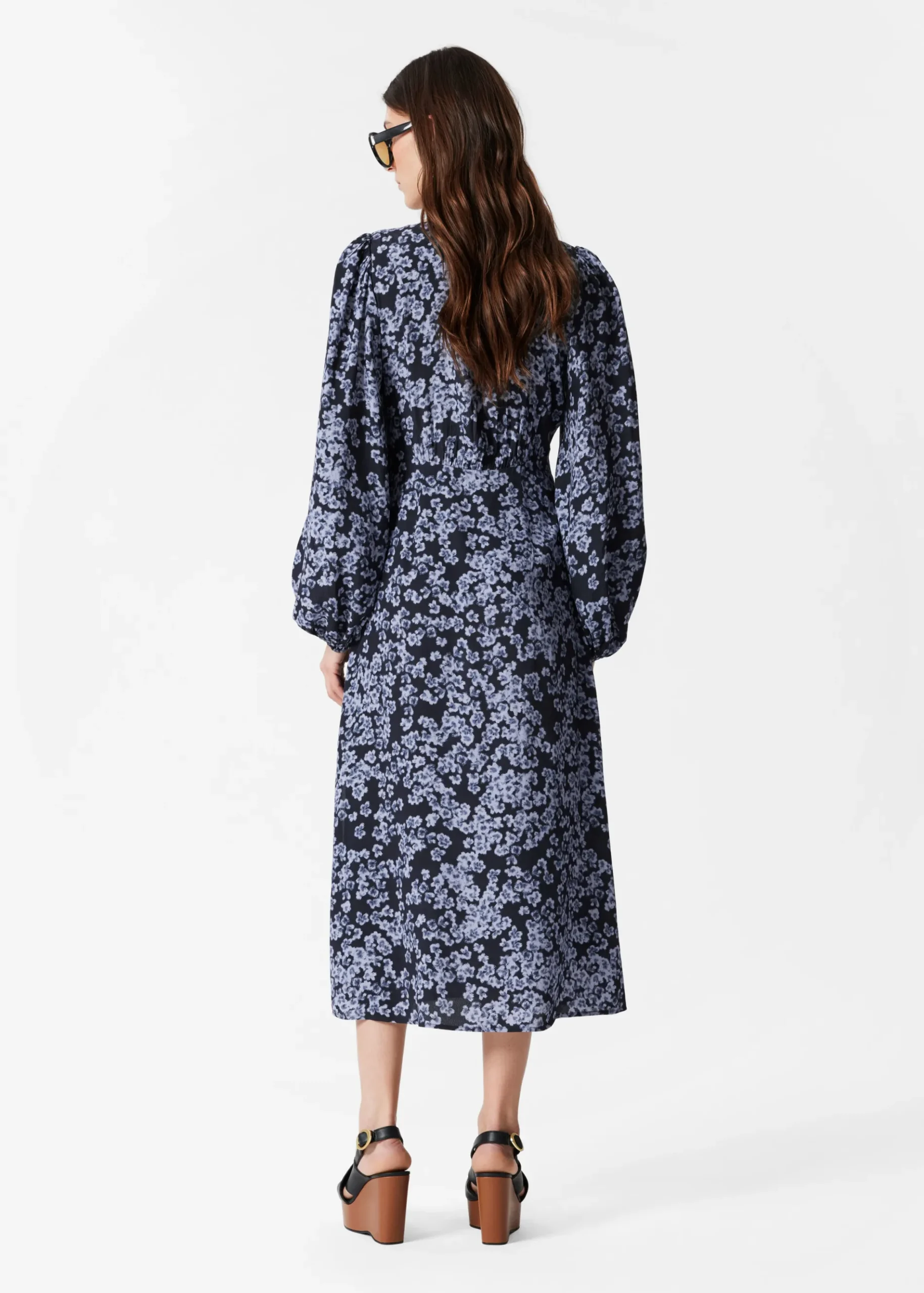 & Other Stories Midikleid mit V-Ausschnitt