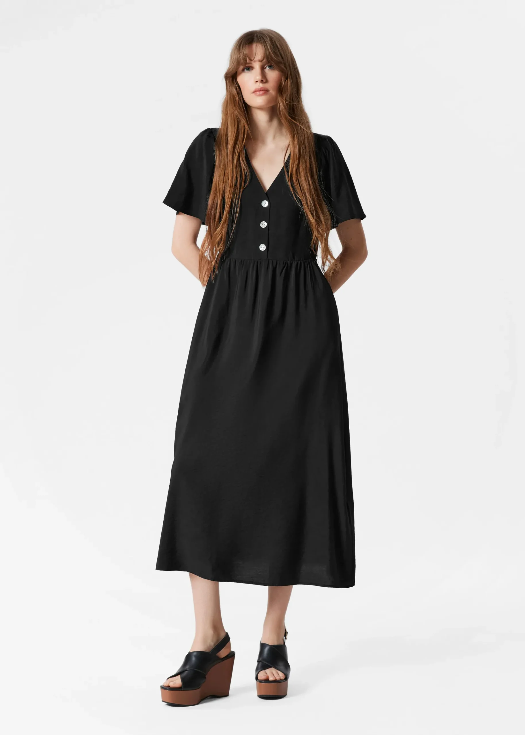 & Other Stories Midikleid mit Volantärmeln