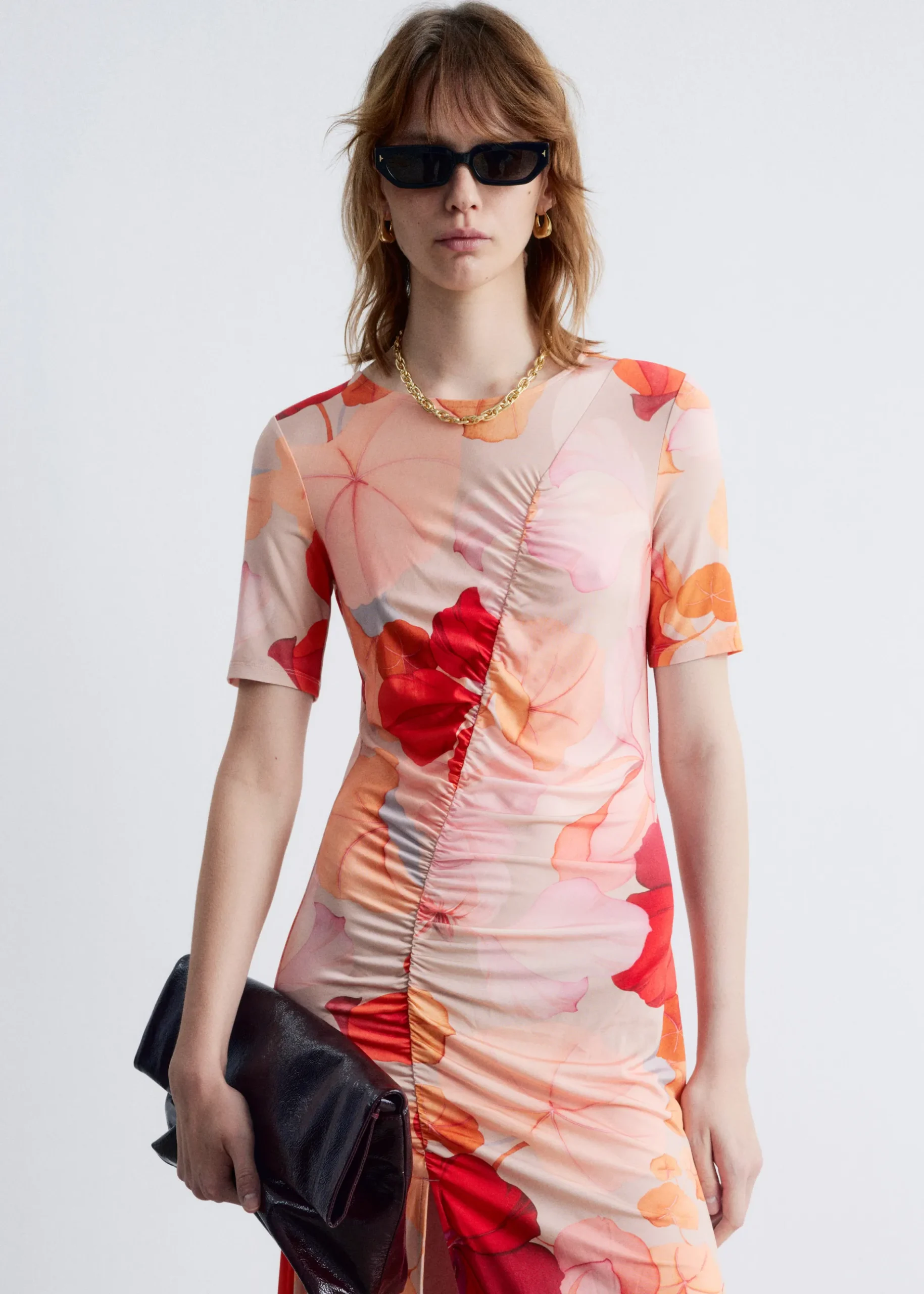& Other Stories Midi-Strickkleid mit Raffungen