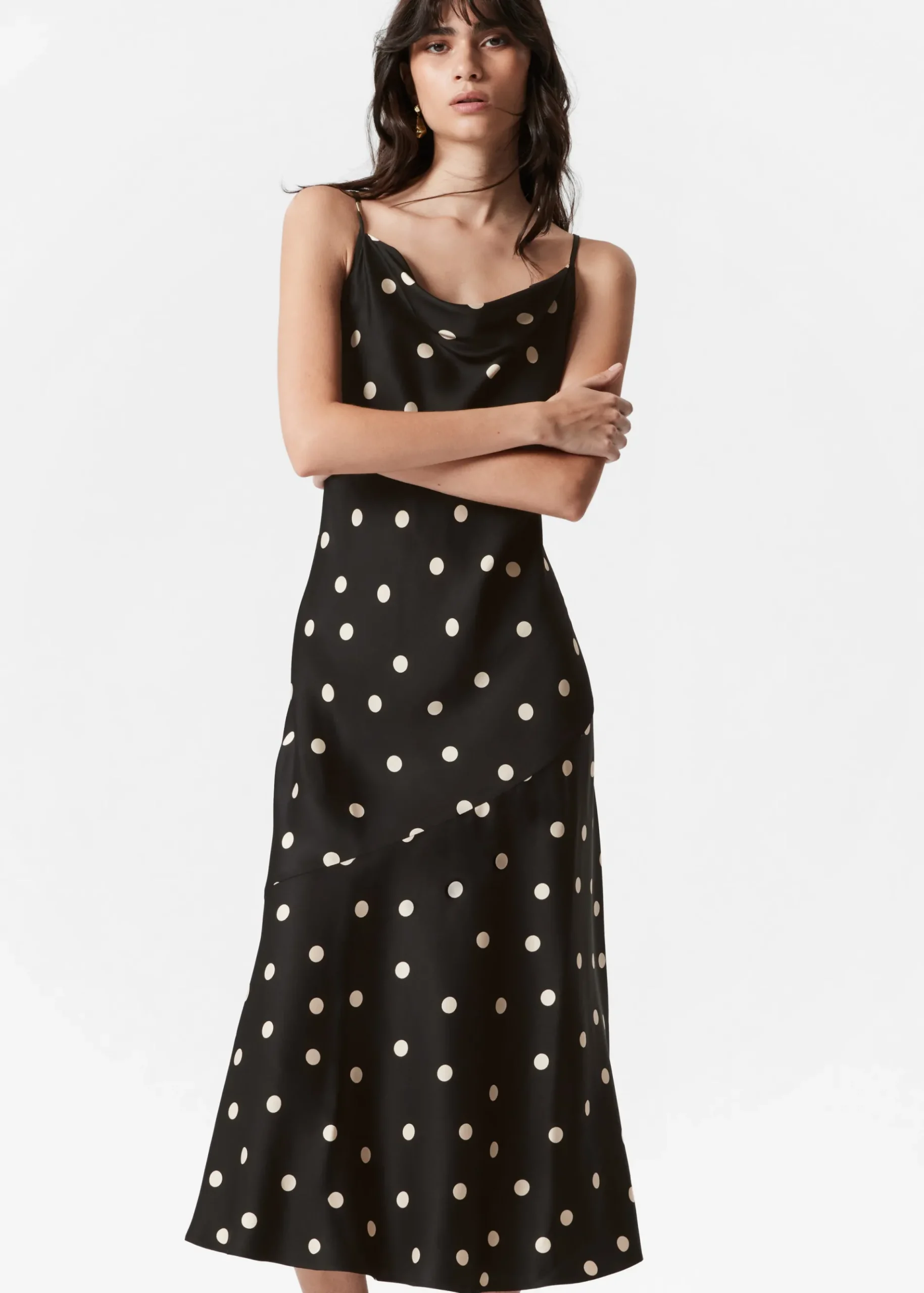 & Other Stories Midi-Trägerkleid aus Satin
