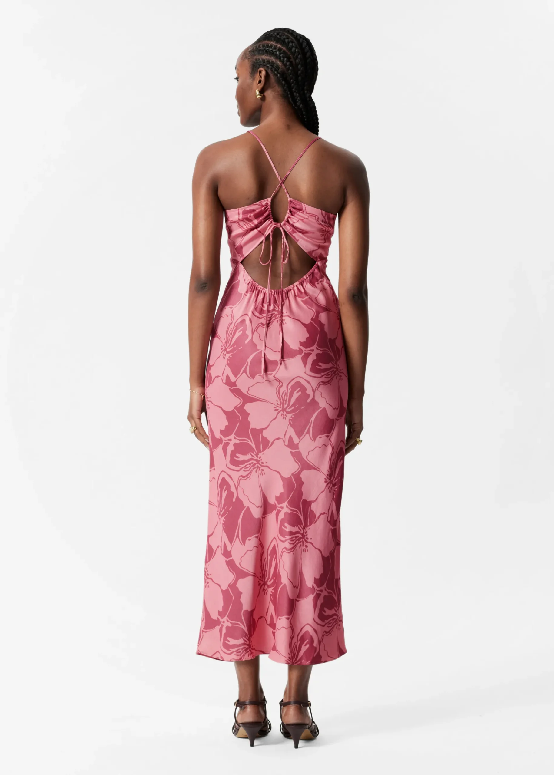 & Other Stories Midi-Trägerkleid aus Satin