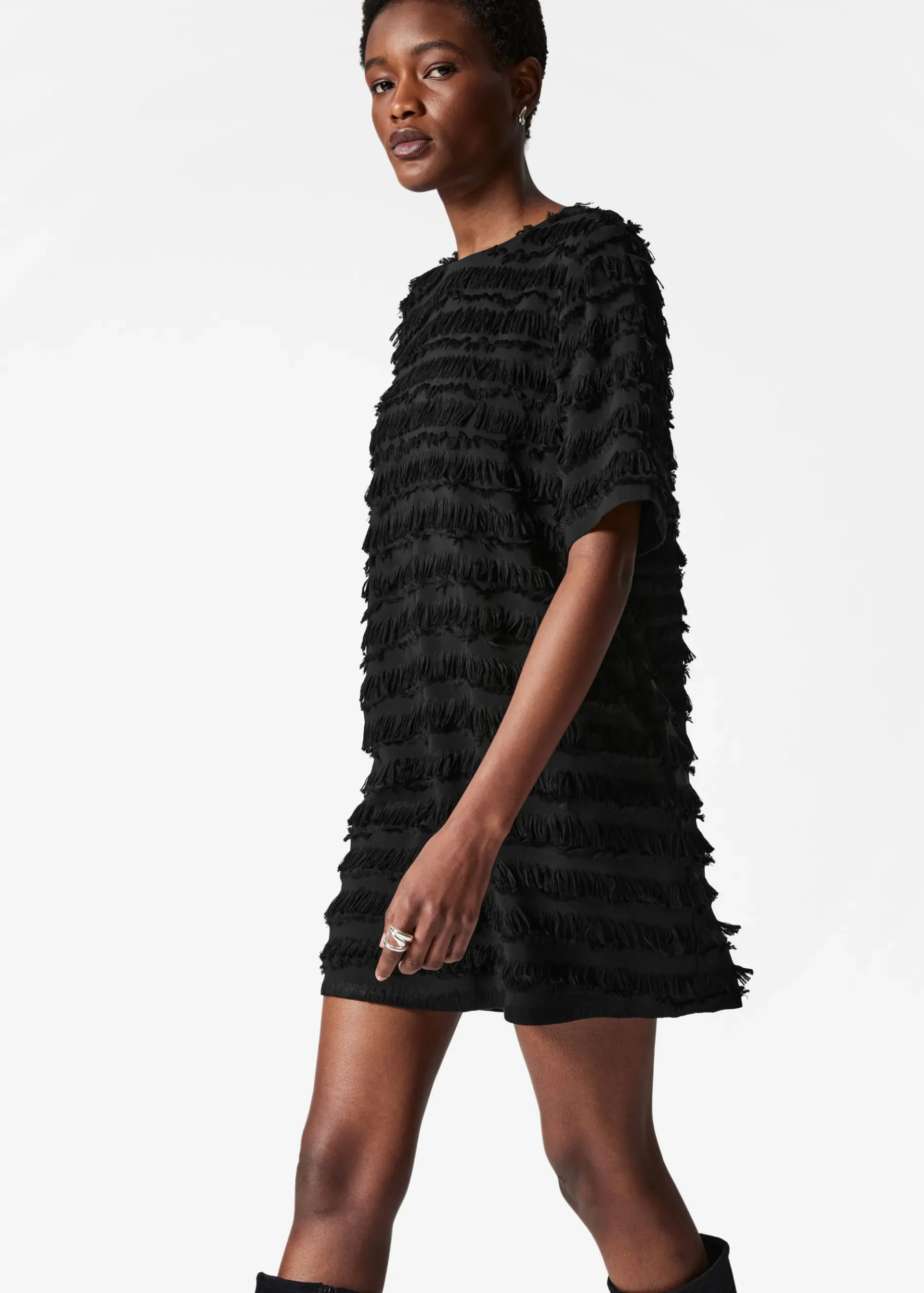 & Other Stories Minikleid mit Fransen