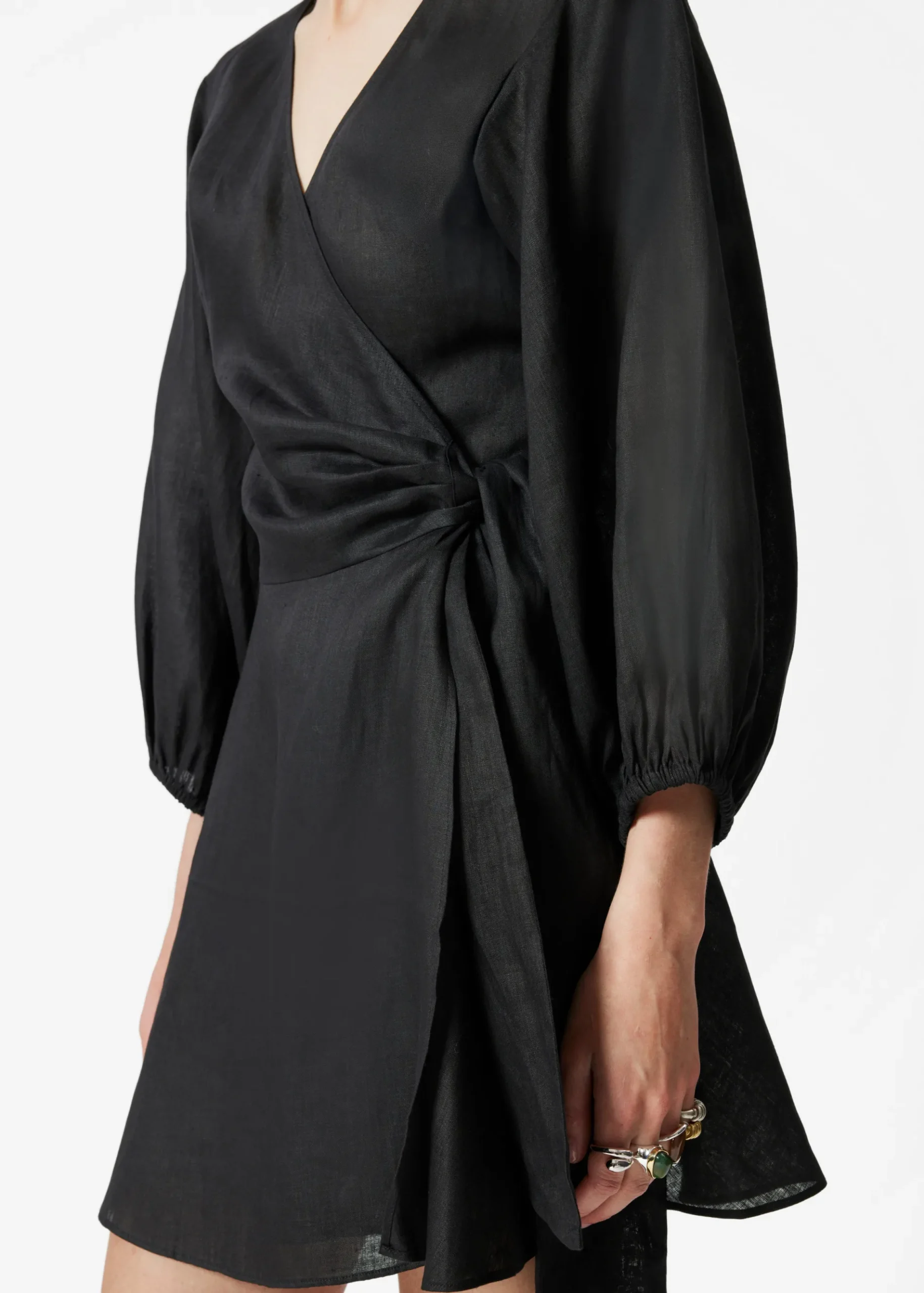 & Other Stories Mini-Wickelkleid aus Leinen
