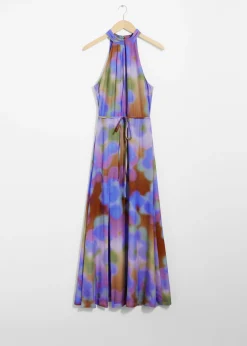 & Other Stories Neckholder-Maxikleid mit Print