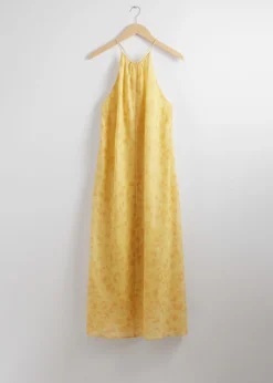 & Other Stories Neckholder-Midikleid ohne Ärmel