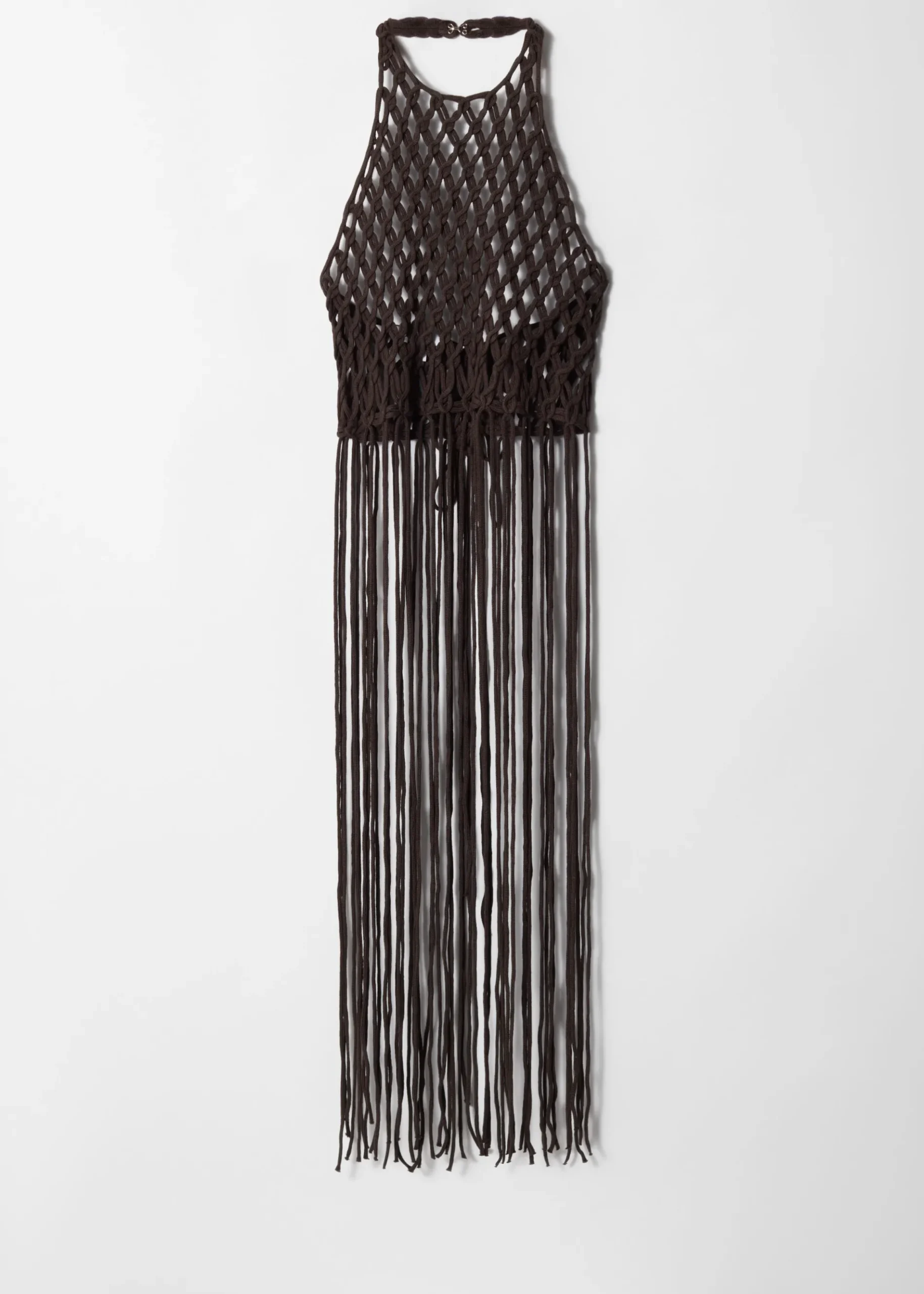 & Other Stories Neckholder-Oberteil in Makramee-Optik mit Fransen