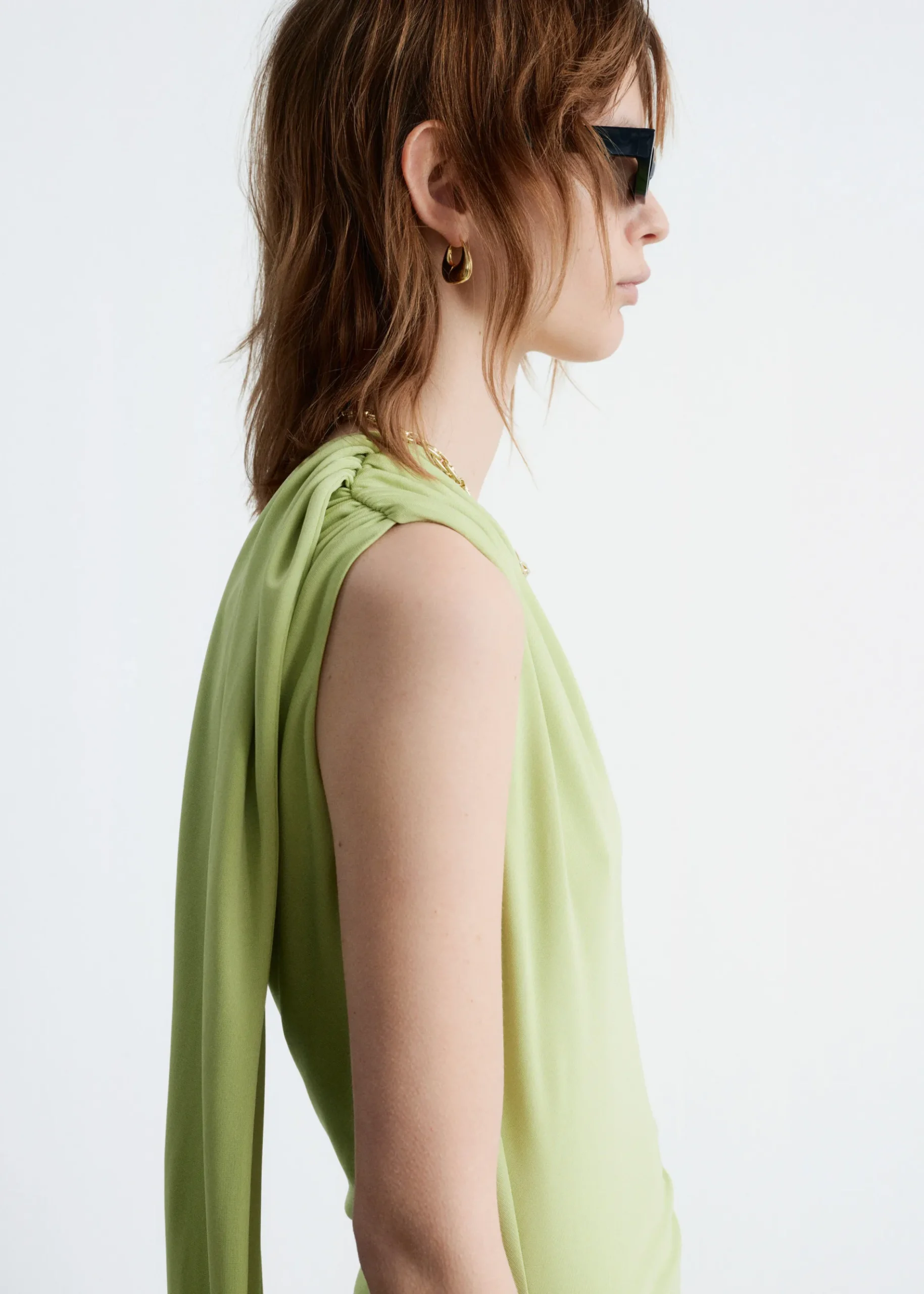 & Other Stories One-Shoulder-Midikleid mit Schal