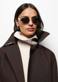 & Other Stories Ovale Sonnenbrille mit Metallgestell