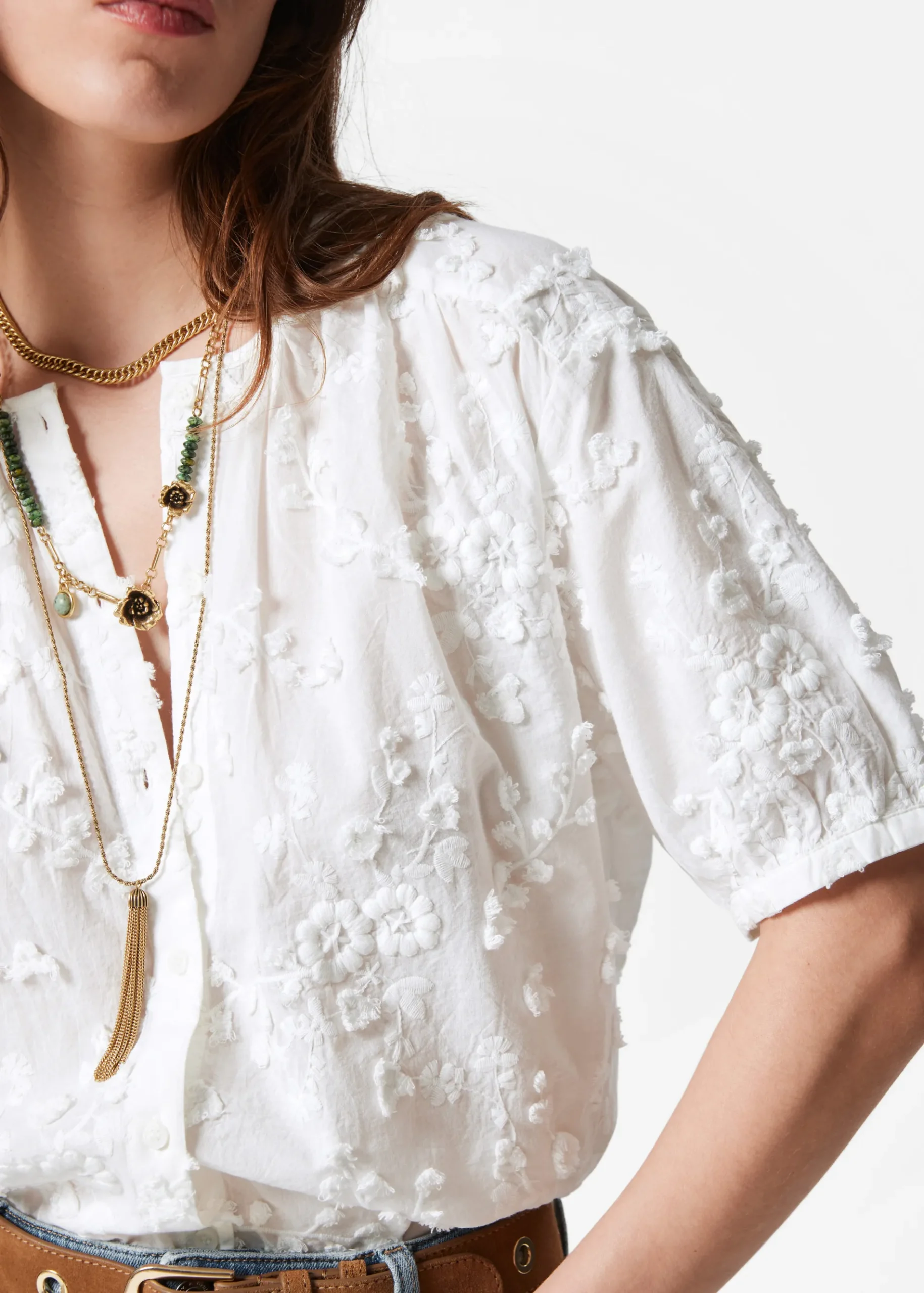 & Other Stories Oversized-Bluse mit Puffärmeln