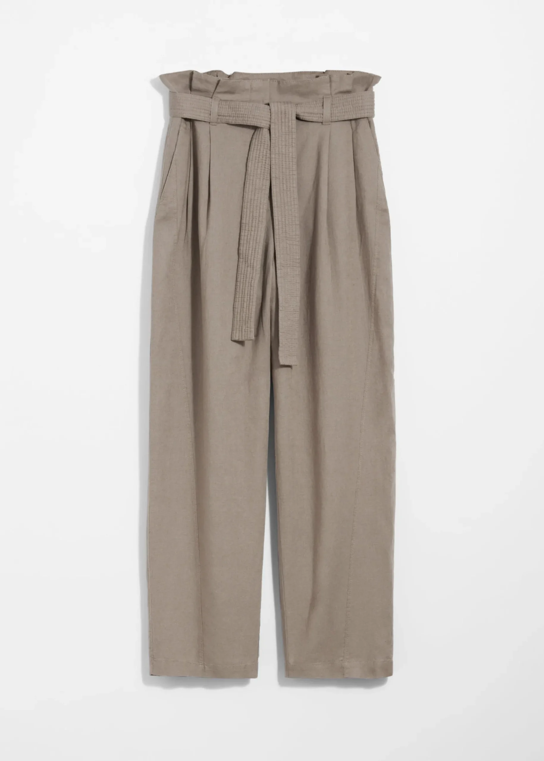 & Other Stories Paperbag-Hose aus Leinen-Mix
