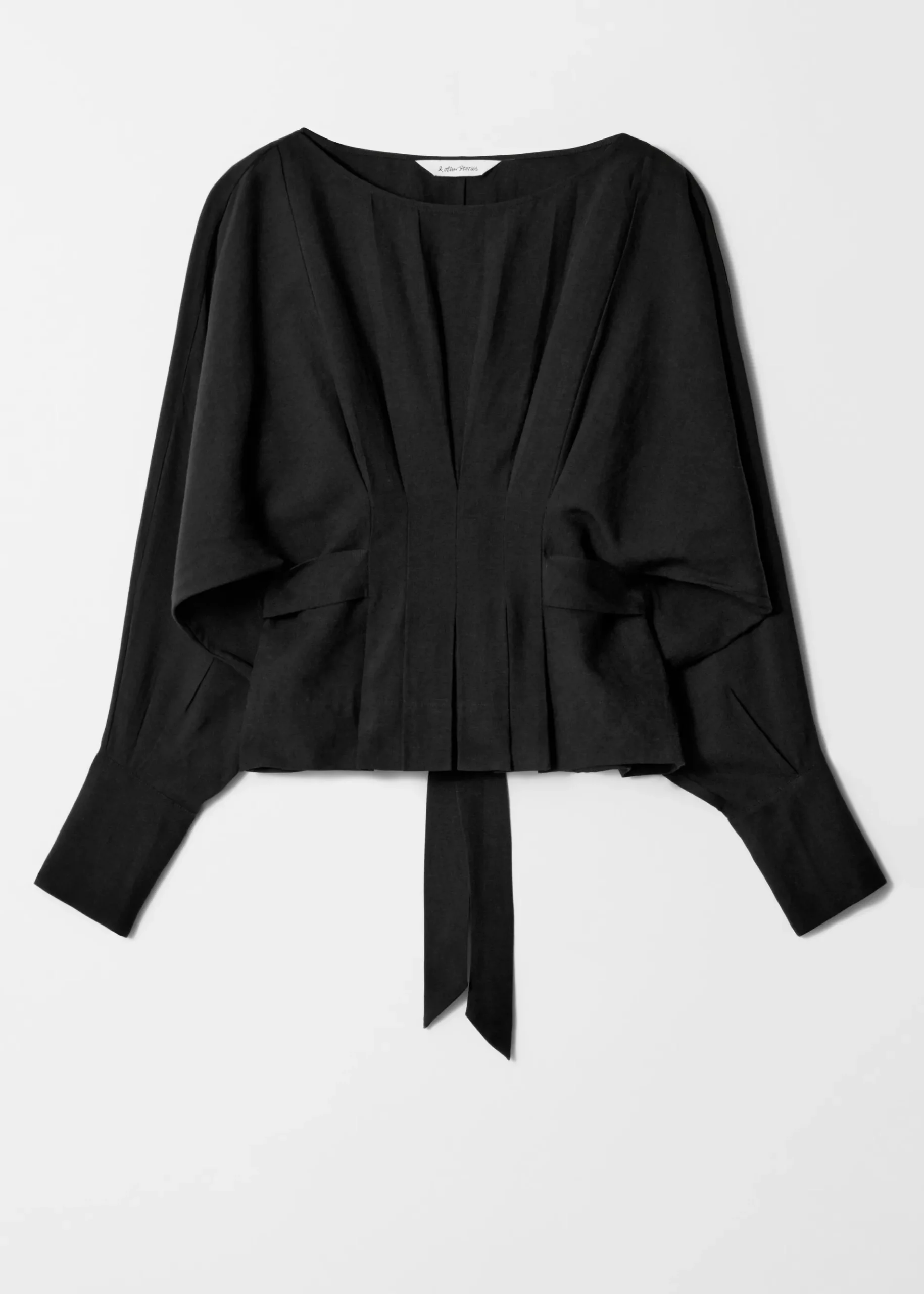 & Other Stories Plissierte Bluse mit U-Boot-Ausschnitt