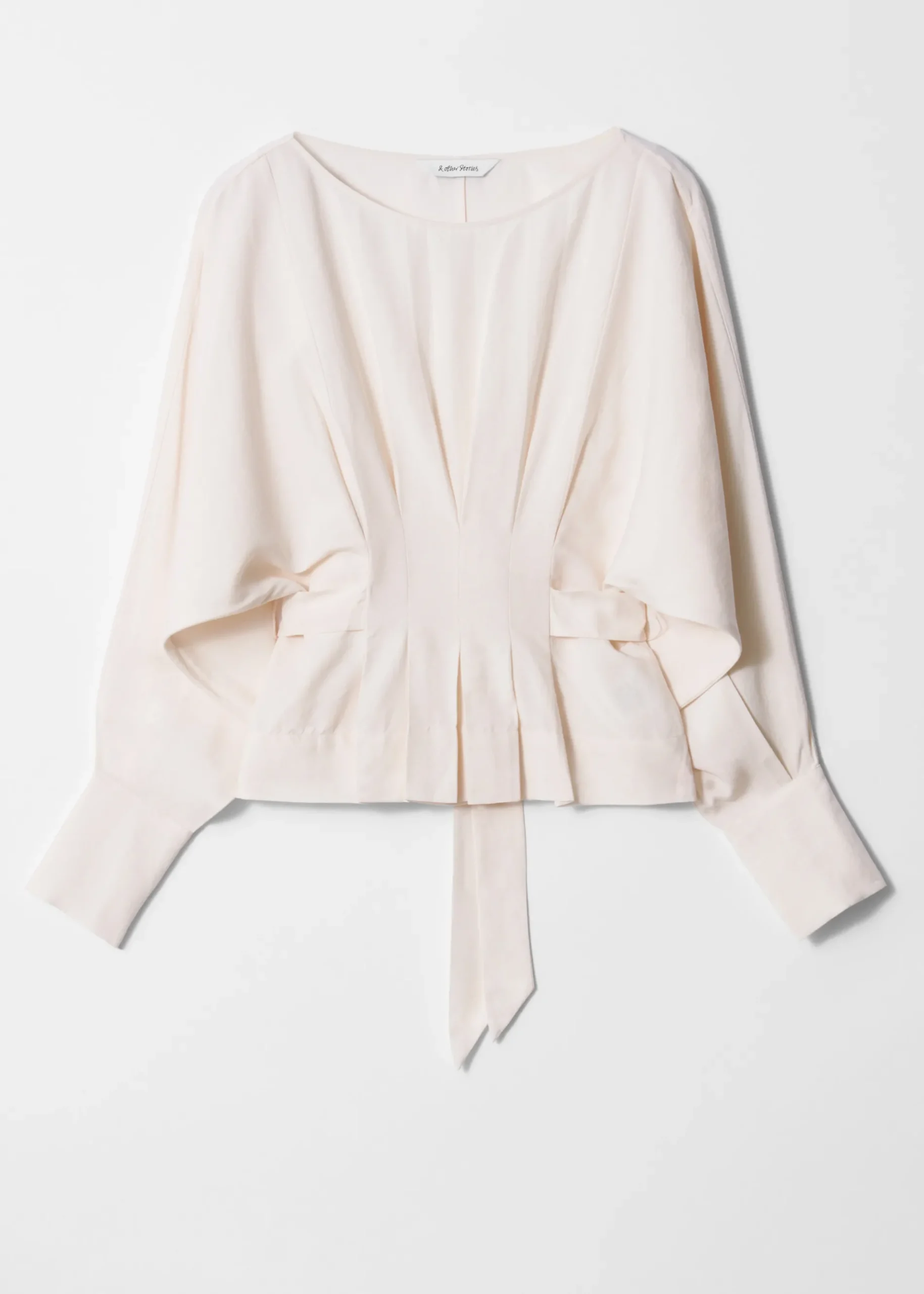 & Other Stories Plissierte Bluse mit U-Boot-Ausschnitt