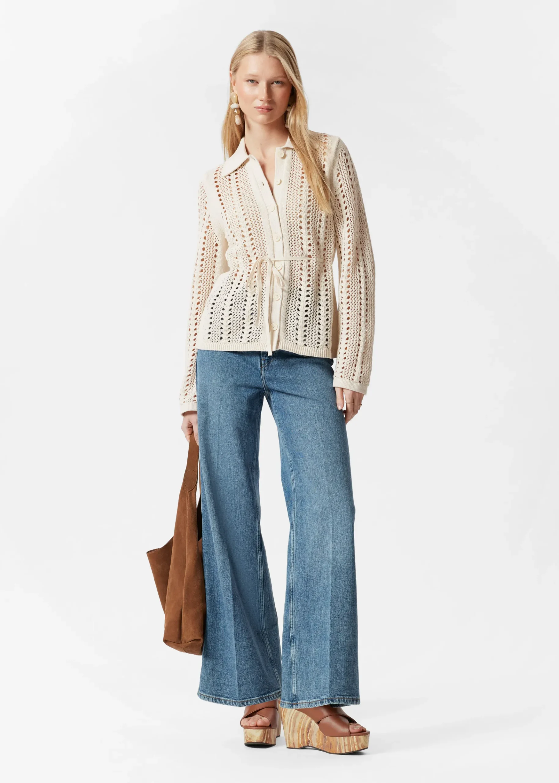 & Other Stories Pointelle-Strickjacke