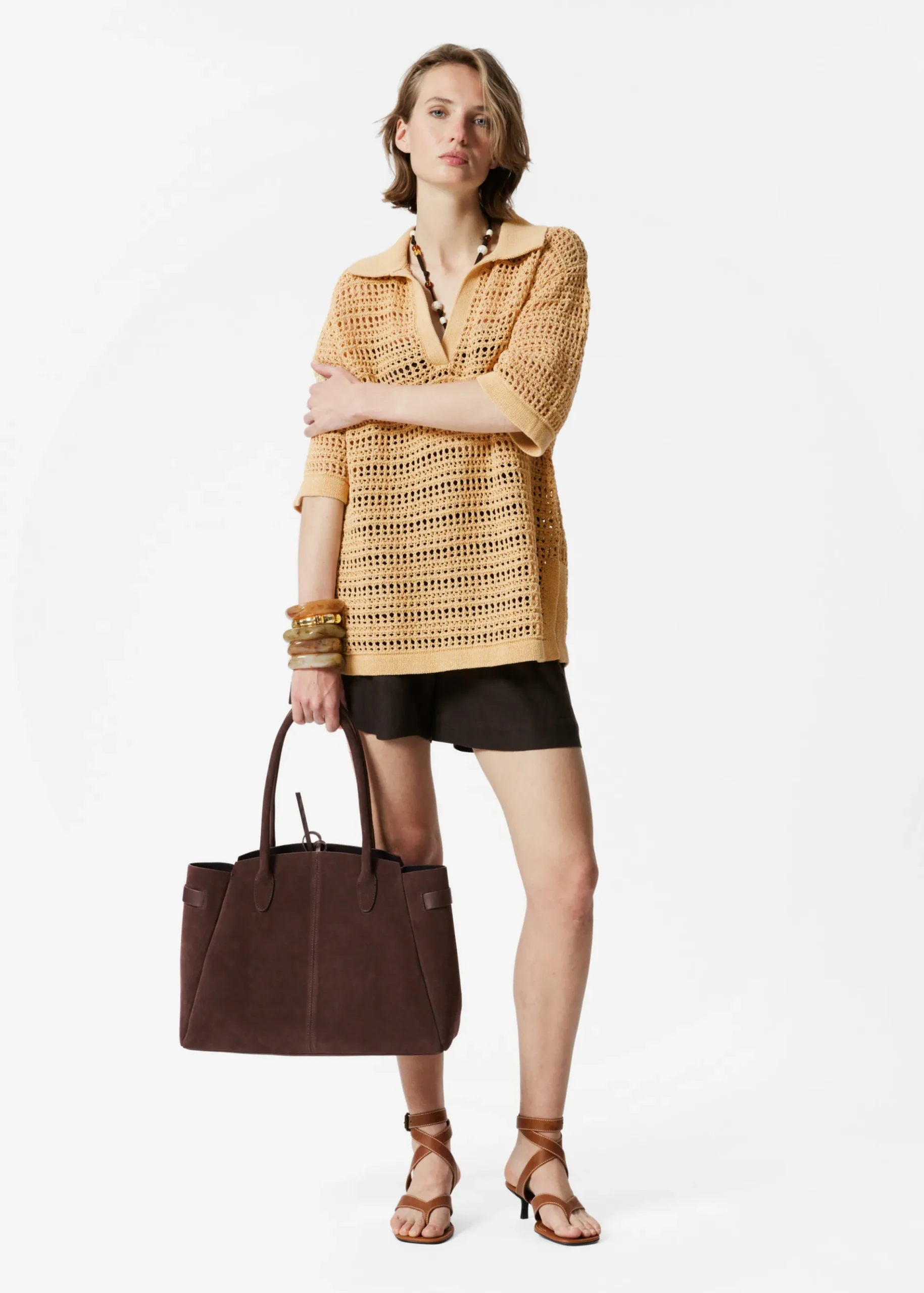 & Other Stories Poloshirt aus Pointelle-Strick