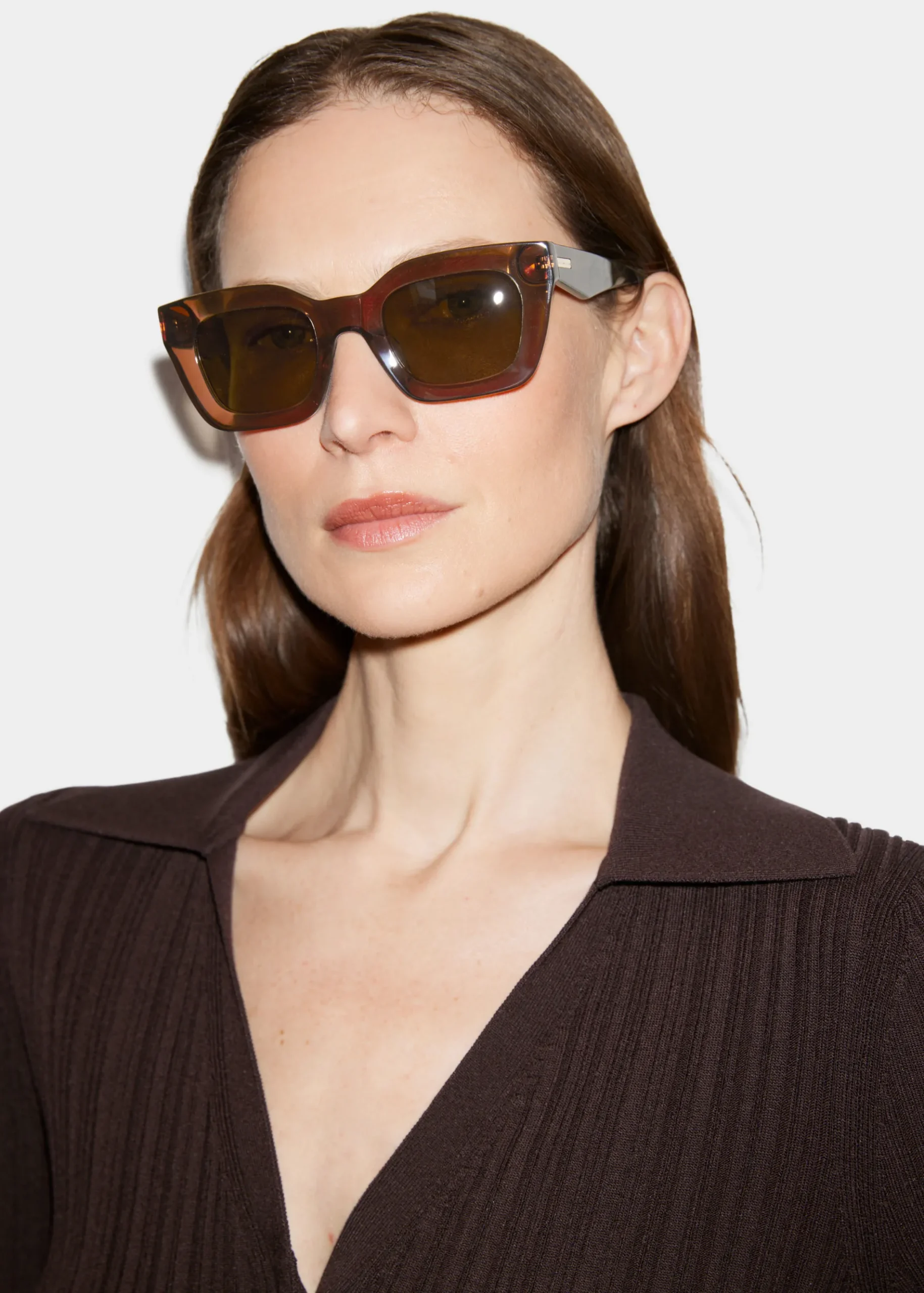 & Other Stories Rechteckige Sonnenbrille aus Acetat
