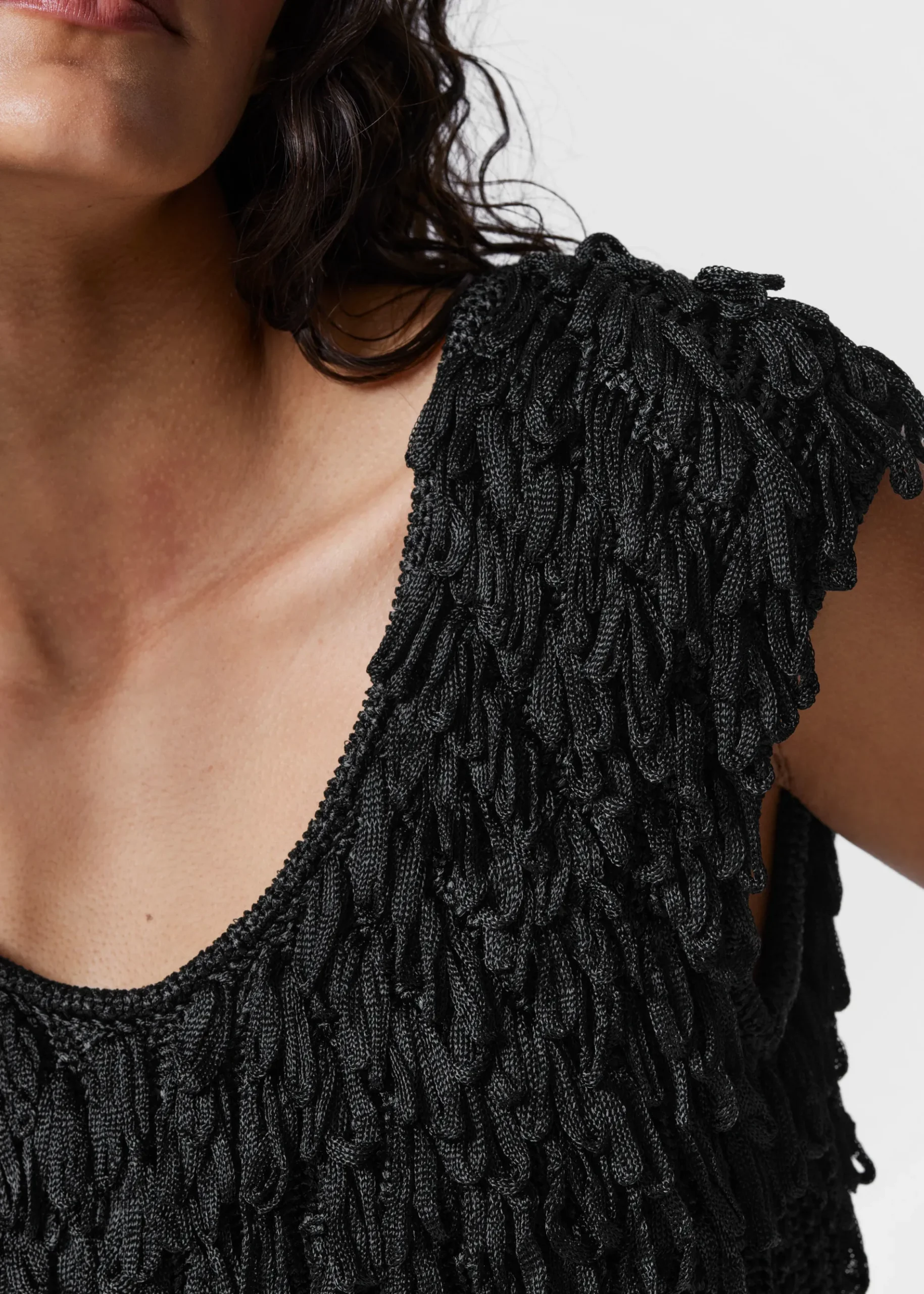 & Other Stories Rippstrickoberteil mit Fransen