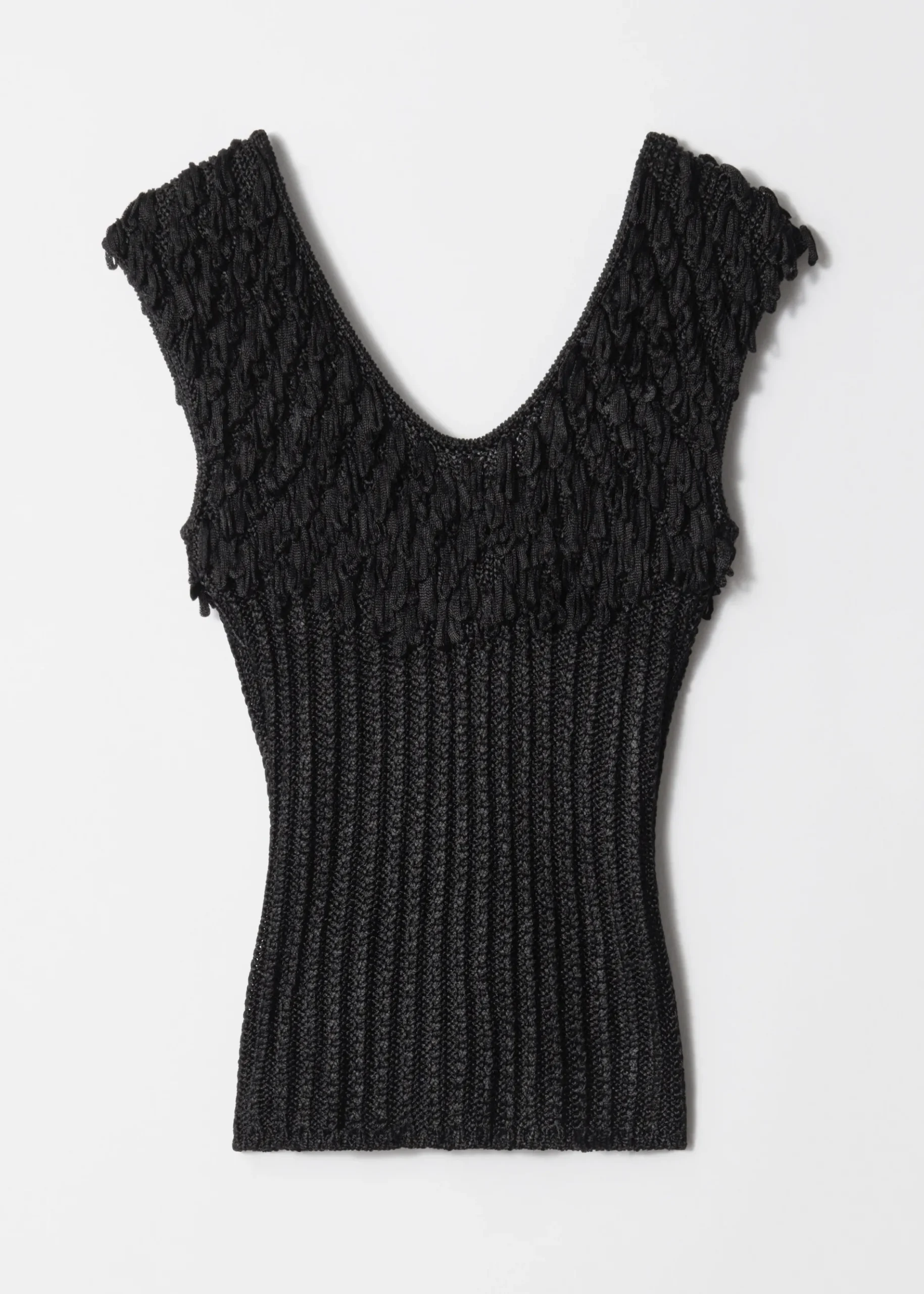 & Other Stories Rippstrickoberteil mit Fransen